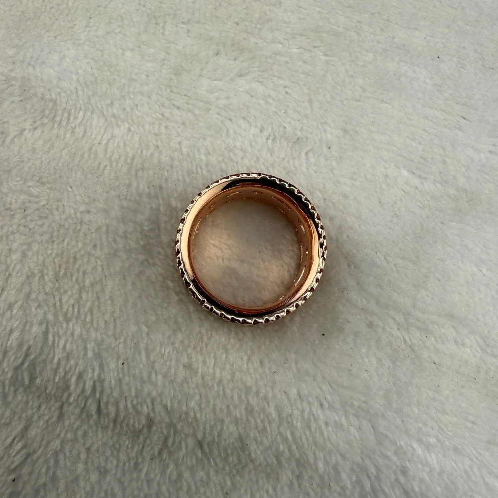 Bomb Party Ring Rose Gold Tone Multi Stone Band Size 7